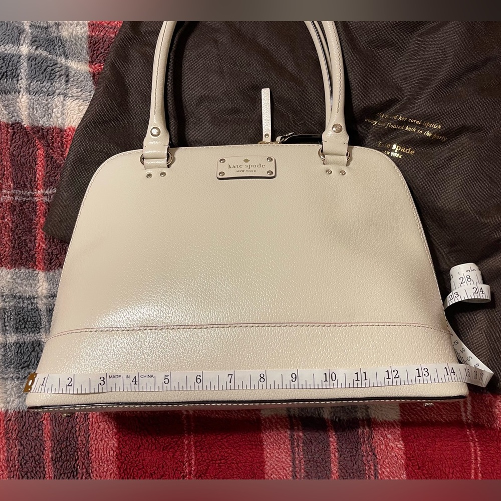 Kate Spade Wellesley Rachelle Double Zip Ivory Large Dome Shoulder Satchel - Picture 9 of 11